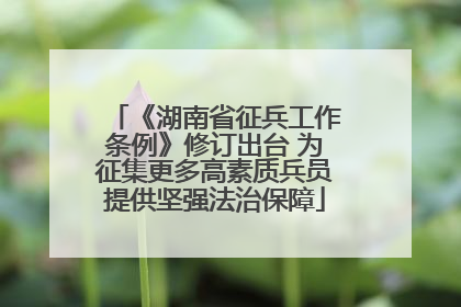 《湖南省征兵工作条例》修订出台 为征集更多高素质兵员提供坚强法治保障