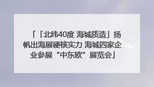 「北纬40度 海城质造」扬帆出海展硬核实力 海城四家企业参展“中东欧”展览会