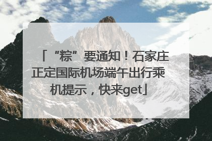 “粽”要通知！石家庄正定国际机场端午出行乘机提示，快来get