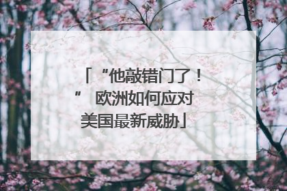 “他敲错门了！” 欧洲如何应对美国最新威胁