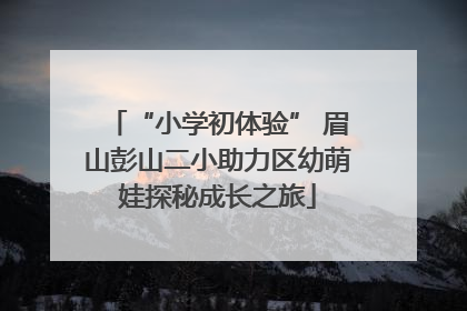 “小学初体验” 眉山彭山二小助力区幼萌娃探秘成长之旅