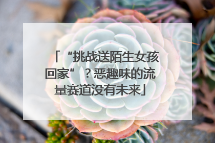 “挑战送陌生女孩回家”？恶趣味的流量赛道没有未来