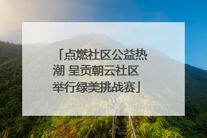 点燃社区公益热潮 呈贡朝云社区举行绿美挑战赛