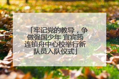 牢记党的教导，争做强国少年 宜宾筠连镇舟中心校举行新队员入队仪式