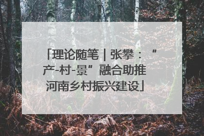 理论随笔｜张攀：“产-村-景”融合助推河南乡村振兴建设
