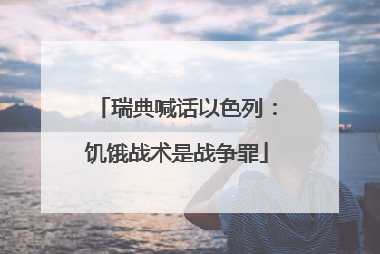 瑞典喊话以色列：饥饿战术是战争罪