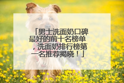 男士洗面奶口碑最好的前十名榜单，洗面奶排行榜第一名推荐揭晓！