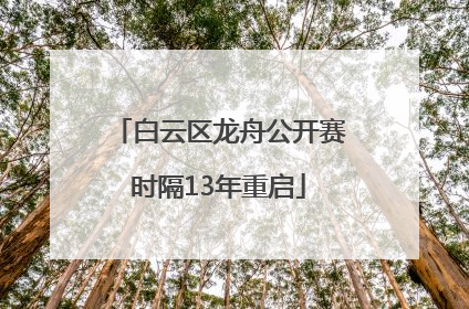 白云区龙舟公开赛时隔13年重启