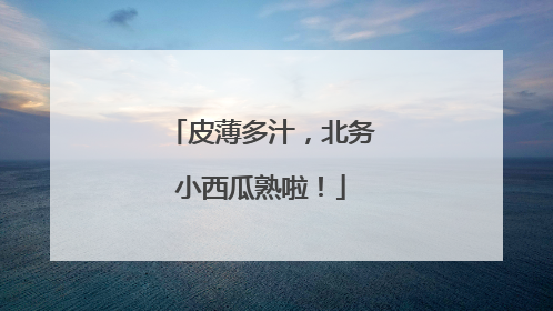 皮薄多汁，北务小西瓜熟啦！
