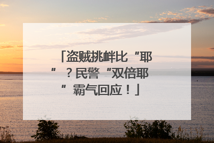 盗贼挑衅比“耶”？民警“双倍耶”霸气回应！
