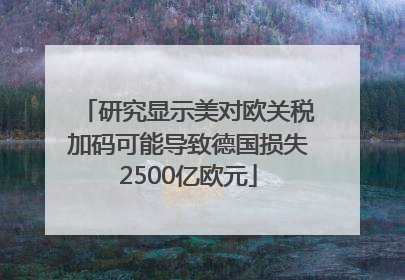 研究显示美对欧关税加码可能导致德国损失2500亿欧元