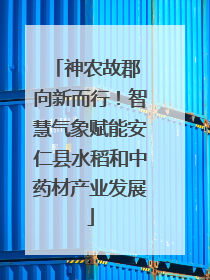 神农故郡 向新而行！智慧气象赋能安仁县水稻和中药材产业发展