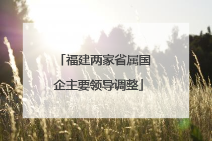 福建两家省属国企主要领导调整