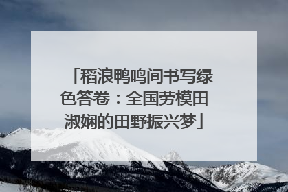 稻浪鸭鸣间书写绿色答卷：全国劳模田淑娴的田野振兴梦
