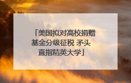 美国拟对高校捐赠基金分级征税 矛头直指精英大学