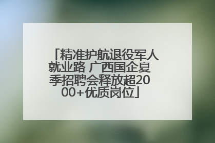 精准护航退役军人就业路 广西国企夏季招聘会释放超2000+优质岗位