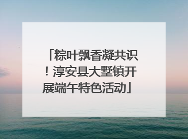 粽叶飘香凝共识！淳安县大墅镇开展端午特色活动