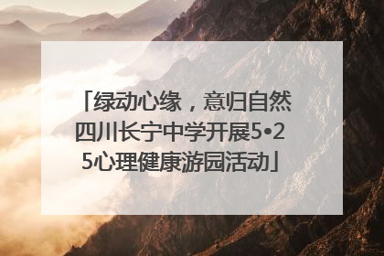 绿动心缘，意归自然 四川长宁中学开展5•25心理健康游园活动