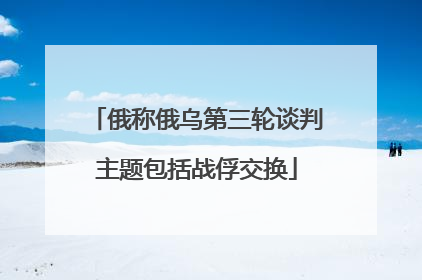 俄称俄乌第三轮谈判主题包括战俘交换