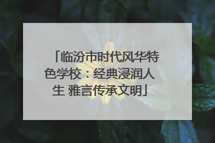 临汾市时代风华特色学校：经典浸润人生 雅言传承文明