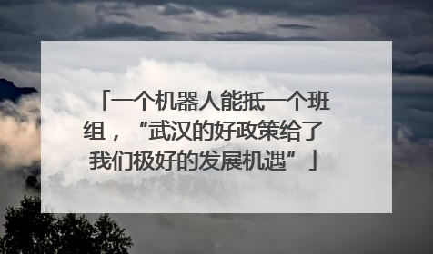 一个机器人能抵一个班组，“武汉的好政策给了我们极好的发展机遇”