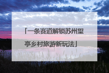 一条赛道解锁苏州望亭乡村旅游新玩法