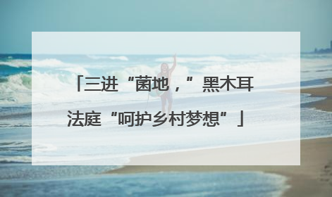 三进“菌地，”黑木耳法庭“呵护乡村梦想”