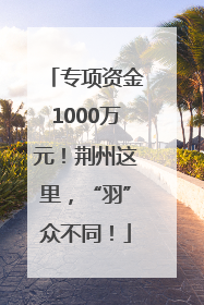 专项资金1000万元！荆州这里，“羽”众不同！