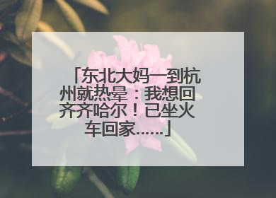 东北大妈一到杭州就热晕：我想回齐齐哈尔！已坐火车回家……
