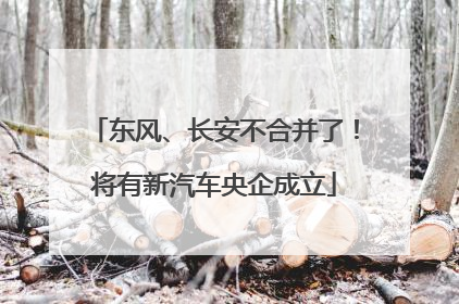 东风、长安不合并了！将有新汽车央企成立