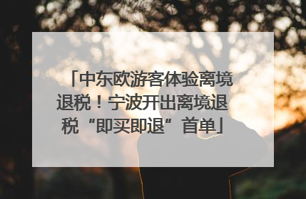 中东欧游客体验离境退税！宁波开出离境退税“即买即退”首单