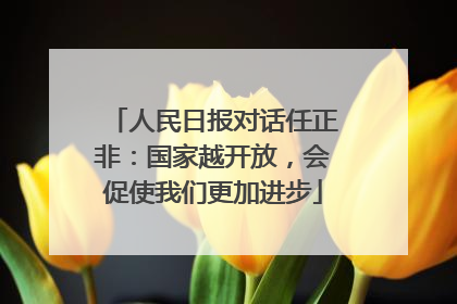 人民日报对话任正非：国家越开放，会促使我们更加进步