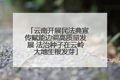 云南开展民法典宣传赋能边疆高质量发展 法治种子在云岭大地生根发芽