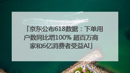 京东公布618数据：下单用户数同比增100% 超百万商家和6亿消费者受益AI