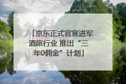 京东正式官宣进军酒旅行业 推出“三年0佣金”计划