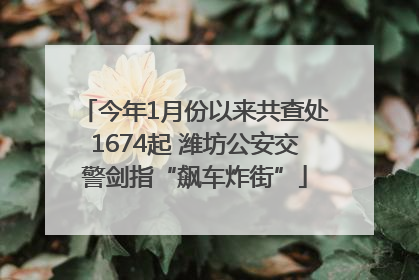 今年1月份以来共查处1674起 潍坊公安交警剑指“飙车炸街”