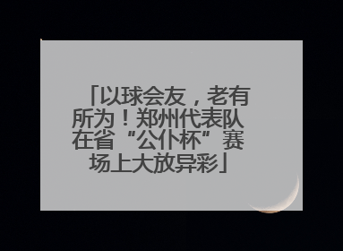 以球会友，老有所为！郑州代表队在省“公仆杯”赛场上大放异彩