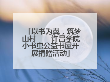 以书为翼，筑梦山村——许昌学院小书虫公益书屋开展捐赠活动