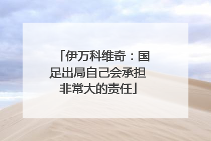 伊万科维奇：国足出局自己会承担非常大的责任