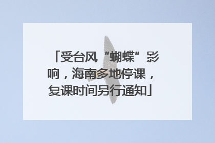 受台风“蝴蝶”影响，海南多地停课，复课时间另行通知