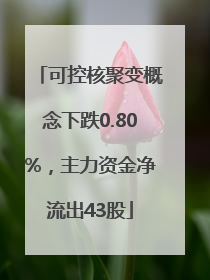可控核聚变概念下跌0.80%，主力资金净流出43股