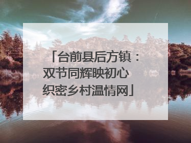 台前县后方镇：双节同辉映初心 织密乡村温情网
