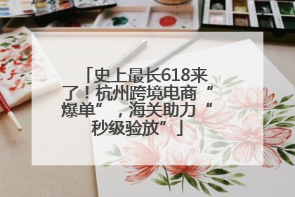史上最长618来了！杭州跨境电商“爆单”，海关助力“秒级验放”