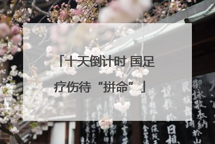 十天倒计时 国足疗伤待“拼命”