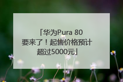 华为Pura 80要来了！起售价格预计超过5000元