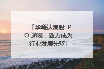 华曦达港股 IPO 递表，致力成为行业发展先驱