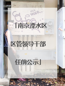 南京溧水区区管领导干部任前公示