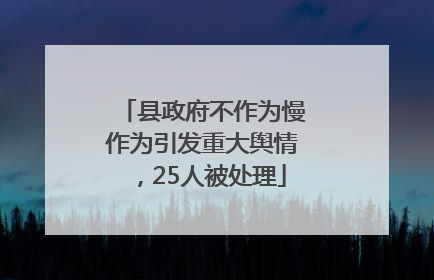 县政府不作为慢作为引发重大舆情，25人被处理