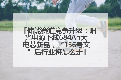 储能赛道竞争升级：阳光电源下线684Ah大电芯新品，“136号文”后行业将怎么走