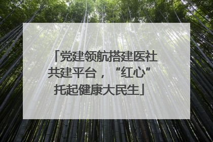 党建领航搭建医社共建平台，“红心”托起健康大民生
